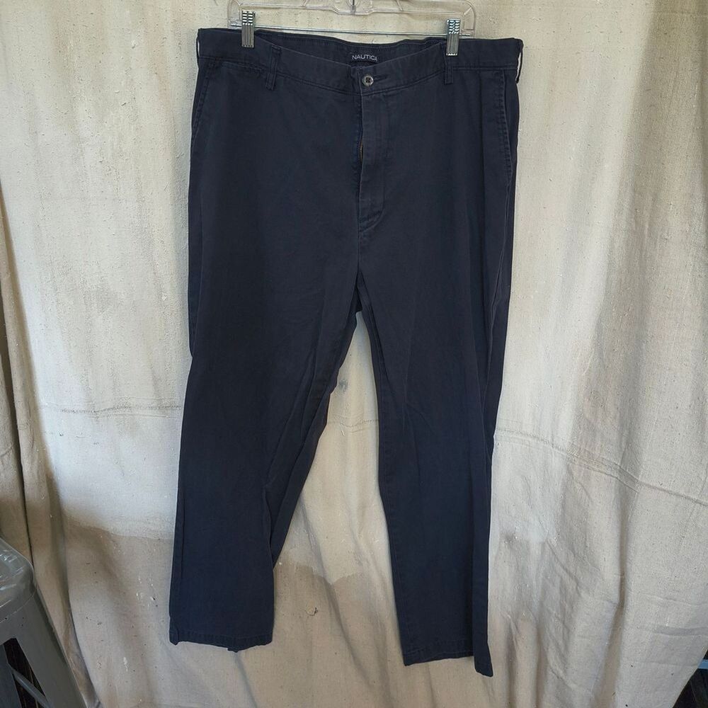 Nautica Men's Size 42x32 Dark Blue Classic Chino Trousers